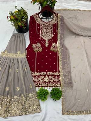 Designer  Sharara Suit Stylish Suit Set With Dupatta 2