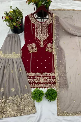 Designer  Sharara Suit Stylish Suit Set With Dupatta