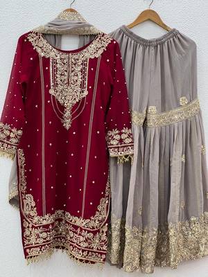 Designer  Sharara Suit Stylish Suit Set With Dupatta 4