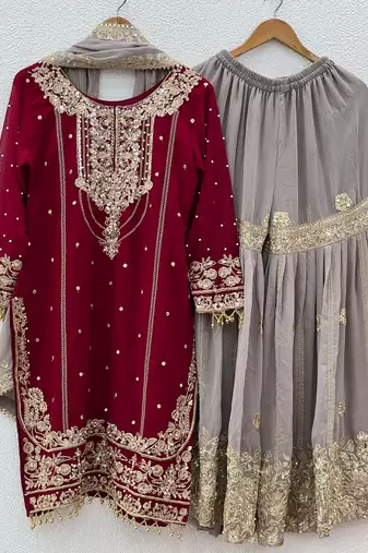 Designer  Sharara Suit Stylish Suit Set With Dupatta
