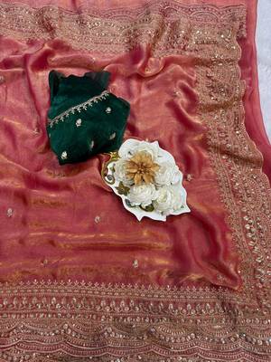 Corol Color Soft Space Chiffon Fancy Saree 3