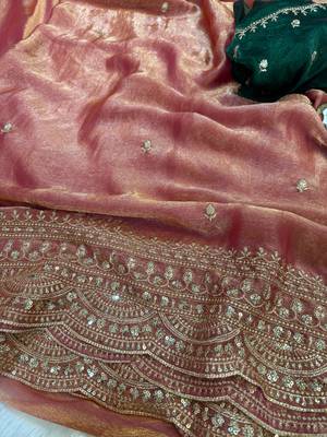 Corol Color Soft Space Chiffon Fancy Saree 4