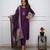 Purple Chanderi Embroidered work Kurta Set
