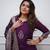 Purple Chanderi Embroidered work Kurta Set