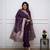 Purple Chanderi Embroidered work Kurta Set