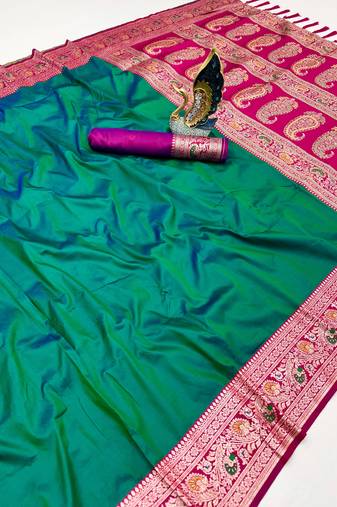 Green Color Premium Silk Saree Collection