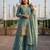 Aqua blue eid special heavy work palazzo suit set with dupatta