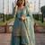 Aqua blue eid special heavy work palazzo suit set with dupatta