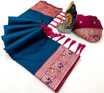 Navy Blue Color Premium Silk Saree Collection 3