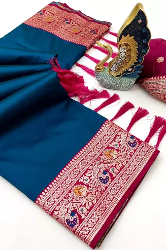 Navy Blue Color Premium Silk Saree Collection