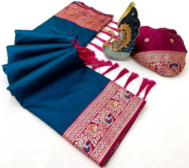 Navy Blue Color Premium Silk Saree Collection