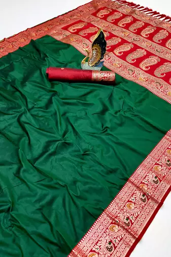 Dark Green Color Premium Silk Saree Collection
