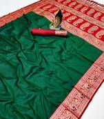 Dark Green Color Premium Silk Saree Collection