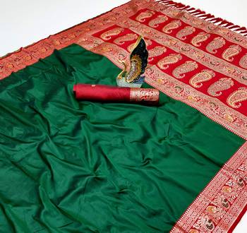 Dark Green Color Premium Silk Saree Collection 2