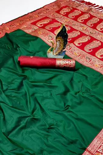 Dark Green Color Premium Silk Saree Collection