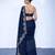 Midnight blue embroidered luxe crepe saree