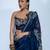 Midnight blue embroidered luxe crepe saree