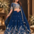 lehenga choli navy blue vichitra zari sequin dupatta