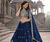 lehenga choli navy blue vichitra zari sequin dupatta