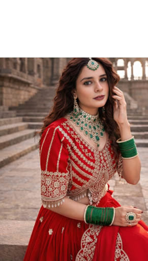 red vichitra lehenga set with cording sequin embroidery 2