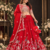 red vichitra lehenga set with cording sequin embroidery
