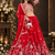 red vichitra lehenga set with cording sequin embroidery