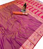 Onion Pink Color Premium Silk Saree Collection