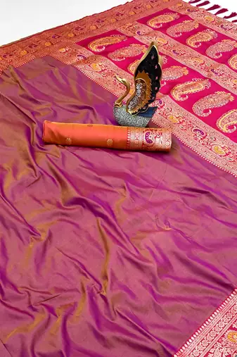 Onion Pink Color Premium Silk Saree Collection