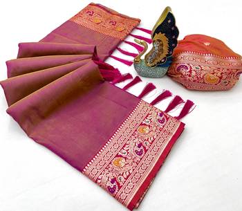 Onion Pink Color Premium Silk Saree Collection 3