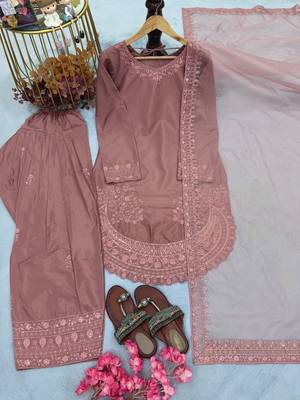 Party Wear Look Palazzo Suit Set With Dupatta 3