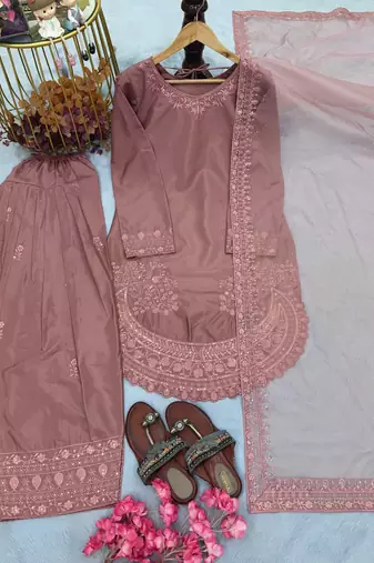 Party Wear Look Palazzo Suit Set With Dupatta