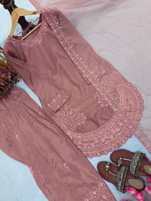 Party Wear Look Palazzo Suit Set With Dupatta 4
