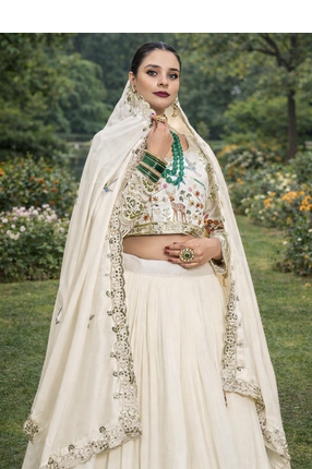 white sequin embroidered lehenga set vichitra festive 3