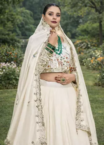 white sequin embroidered lehenga set vichitra festive