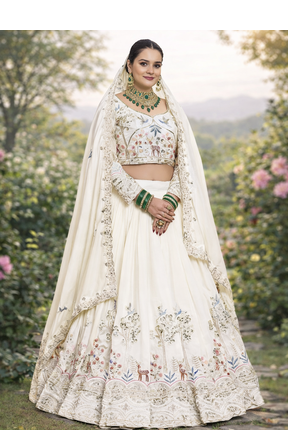white sequin embroidered lehenga set vichitra festive 1