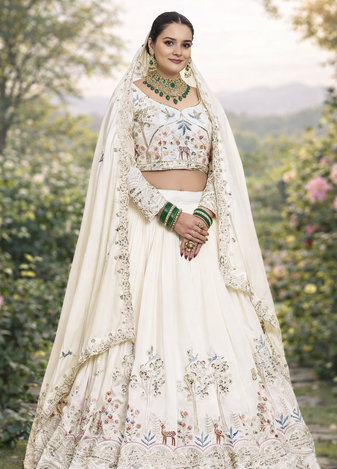 white sequin embroidered lehenga set vichitra festive