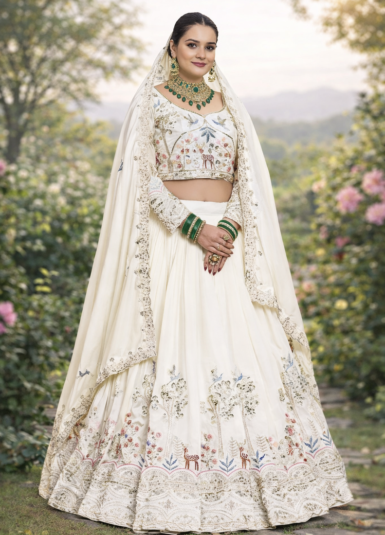 white sequin embroidered lehenga set vichitra festive