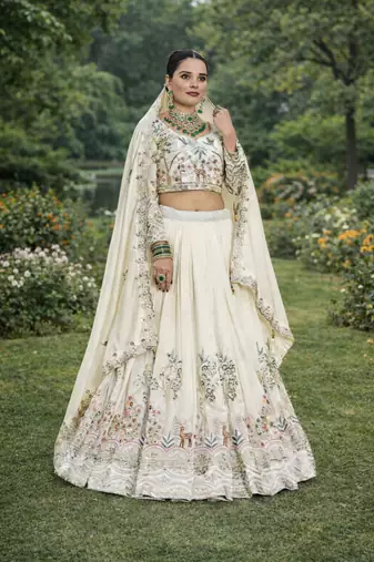 white sequin embroidered lehenga set vichitra festive