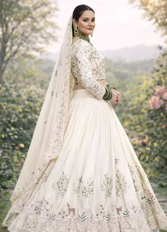 white sequin embroidered lehenga set vichitra festive