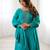 Royal teal green full flair anarkali embroidery dress set