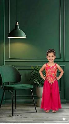 Pink embroidered palazzo set 1