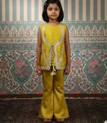 Mustard embroidered tunic and pants set