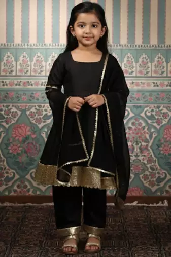 Black and gold festive suit set