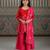 Red embroidered kurta palazzo set