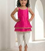 Pink peplum top with dhoti pants