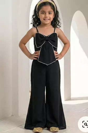 Black bow detail jumpsuit