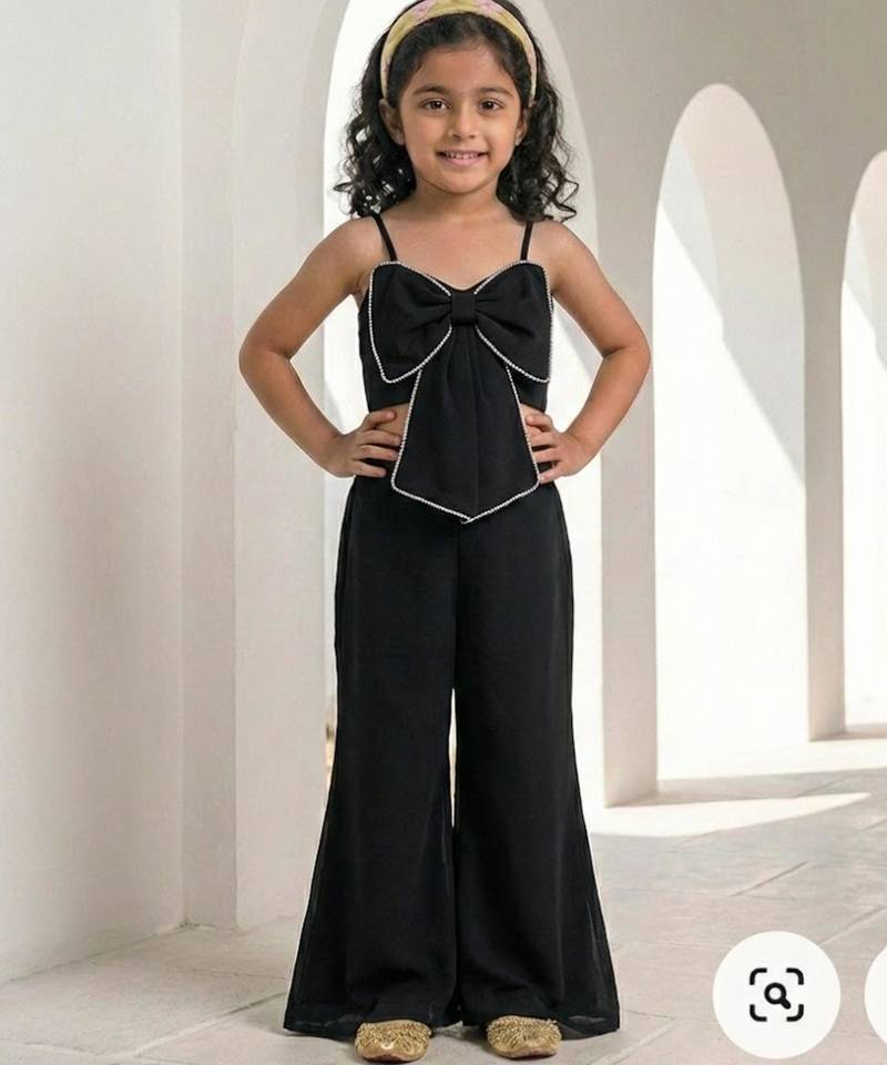 Black bow detail jumpsuit