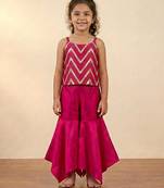 Fuchsia chevron festive co-ord set
