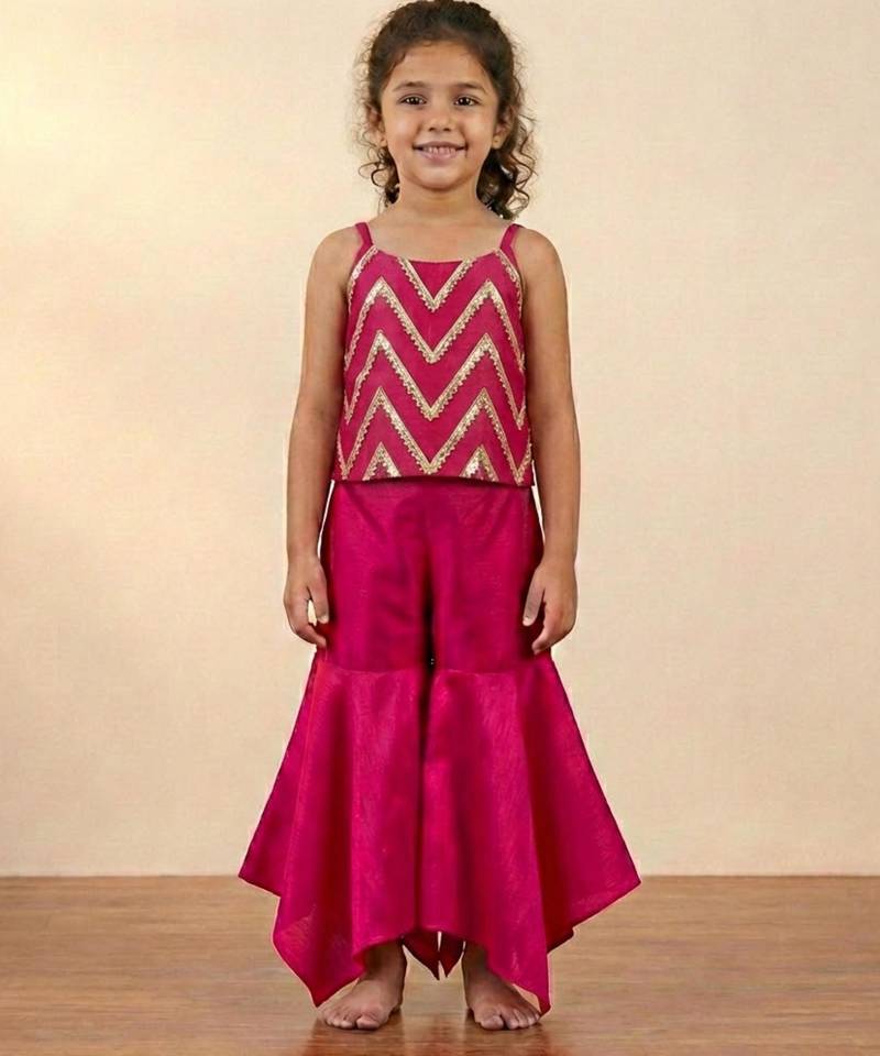 Fuchsia chevron festive co-ord set