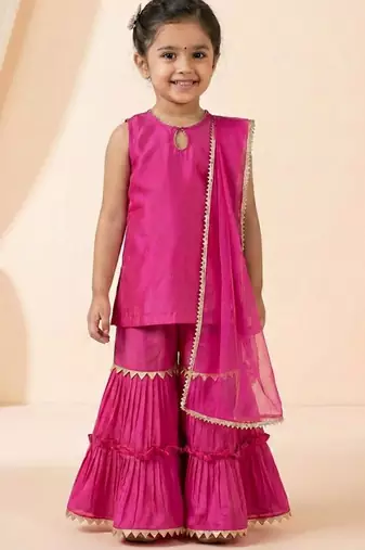 Pink sharara set with dupatta